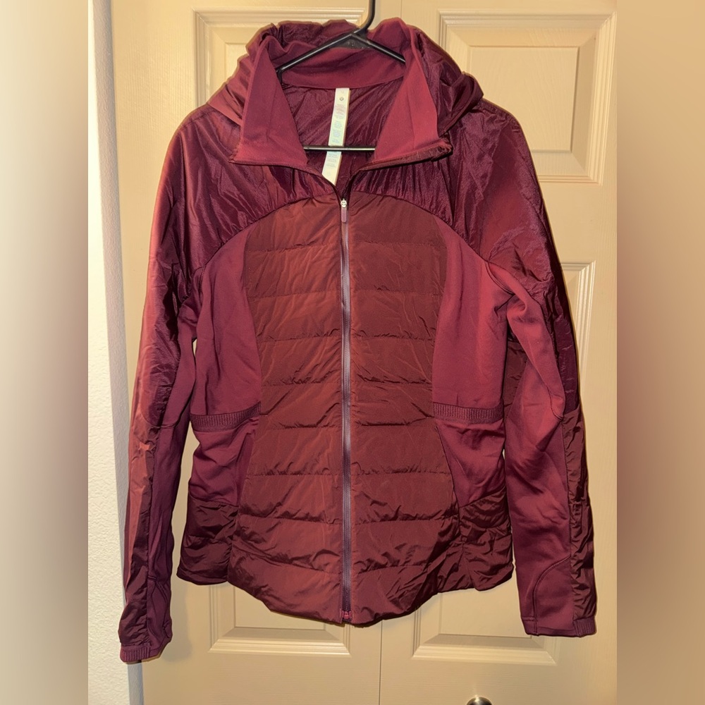Lululemon Down For It All Jacket - in Red Merlot? Size 12 (W4BK0S)